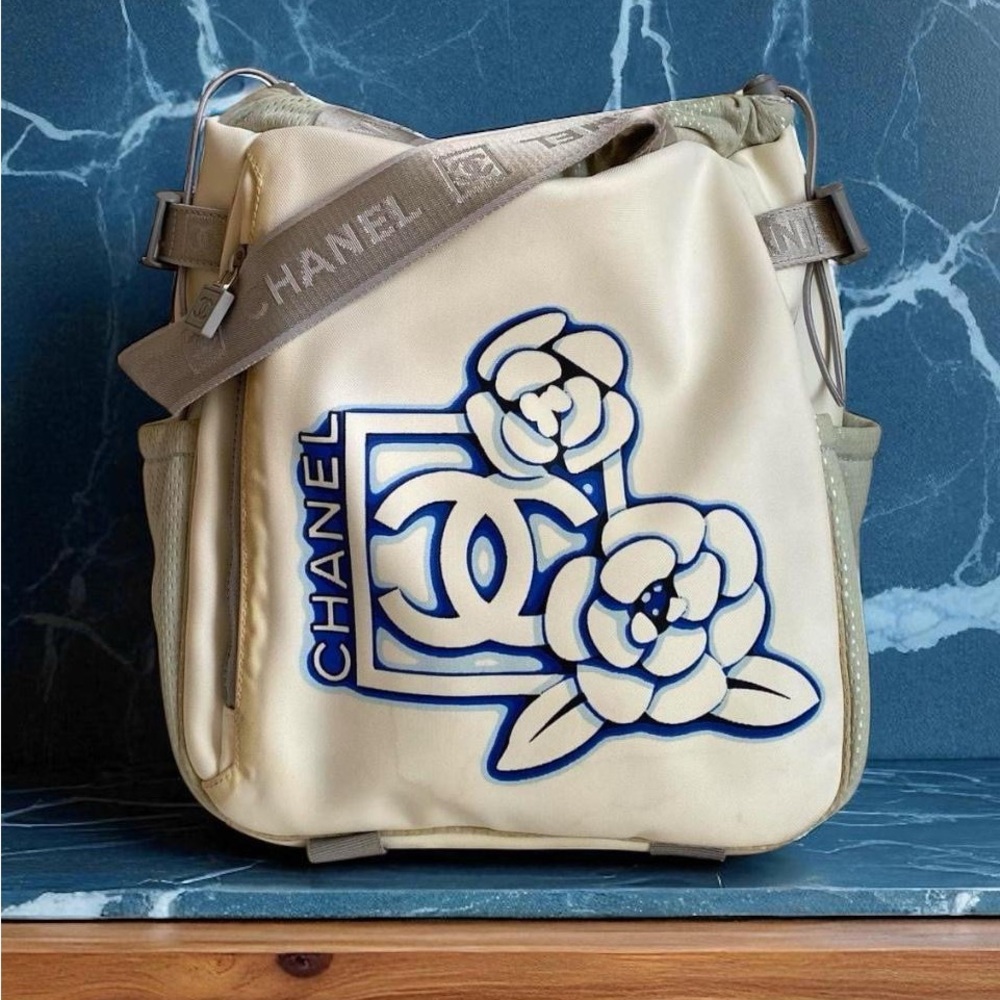 Chanel Cream and Blue Sport Bag